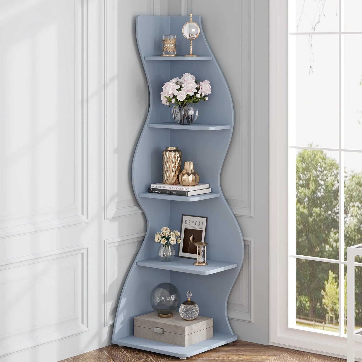 Tribesigns Modern 5-Tier Corner Shelf