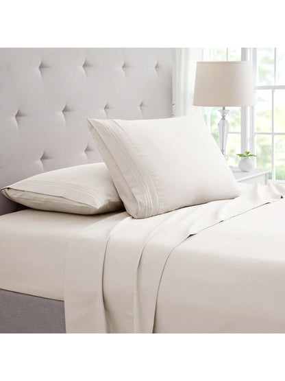 Bamboo 4 Piece Luxury 3 Embroidered Sheet Set