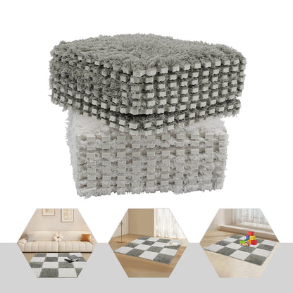 Gray and White Rug Squares