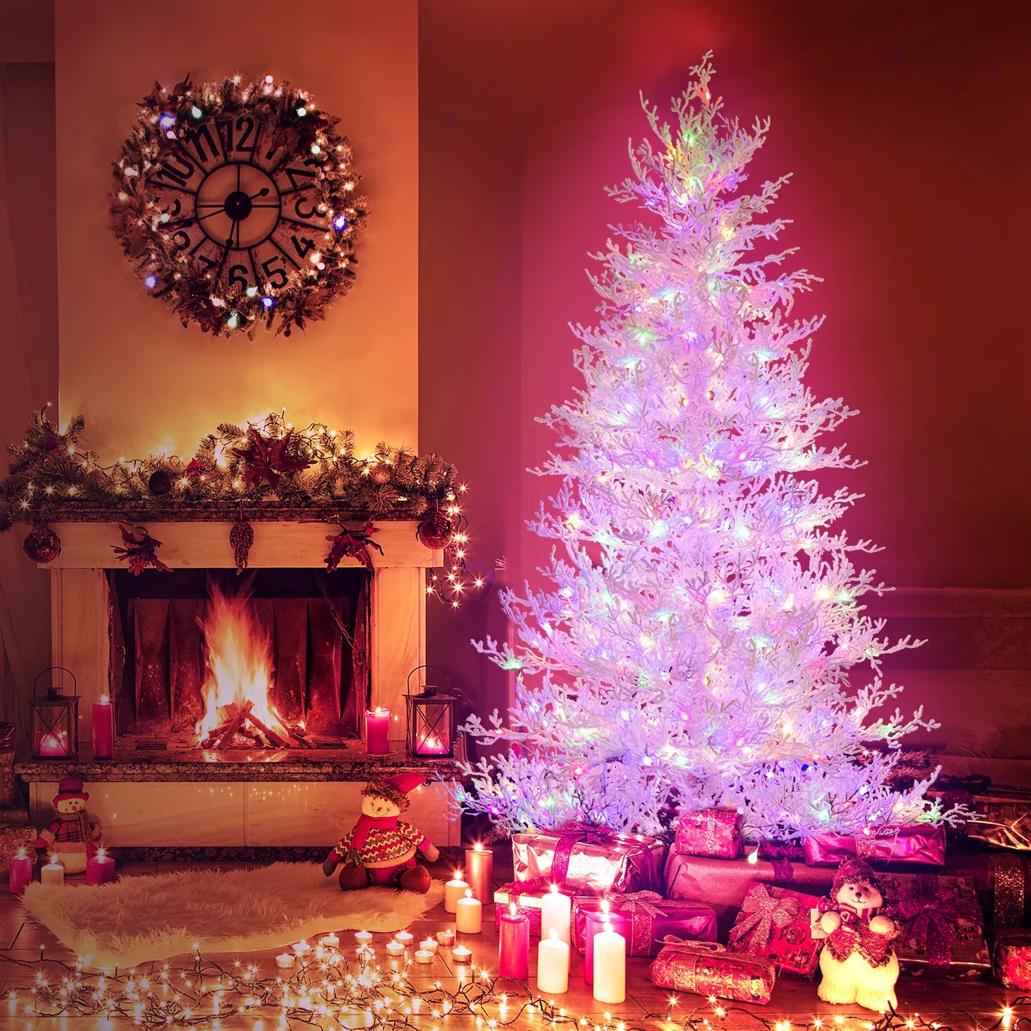 6-Foot Pre-Lit Artificial Christmas Tree
