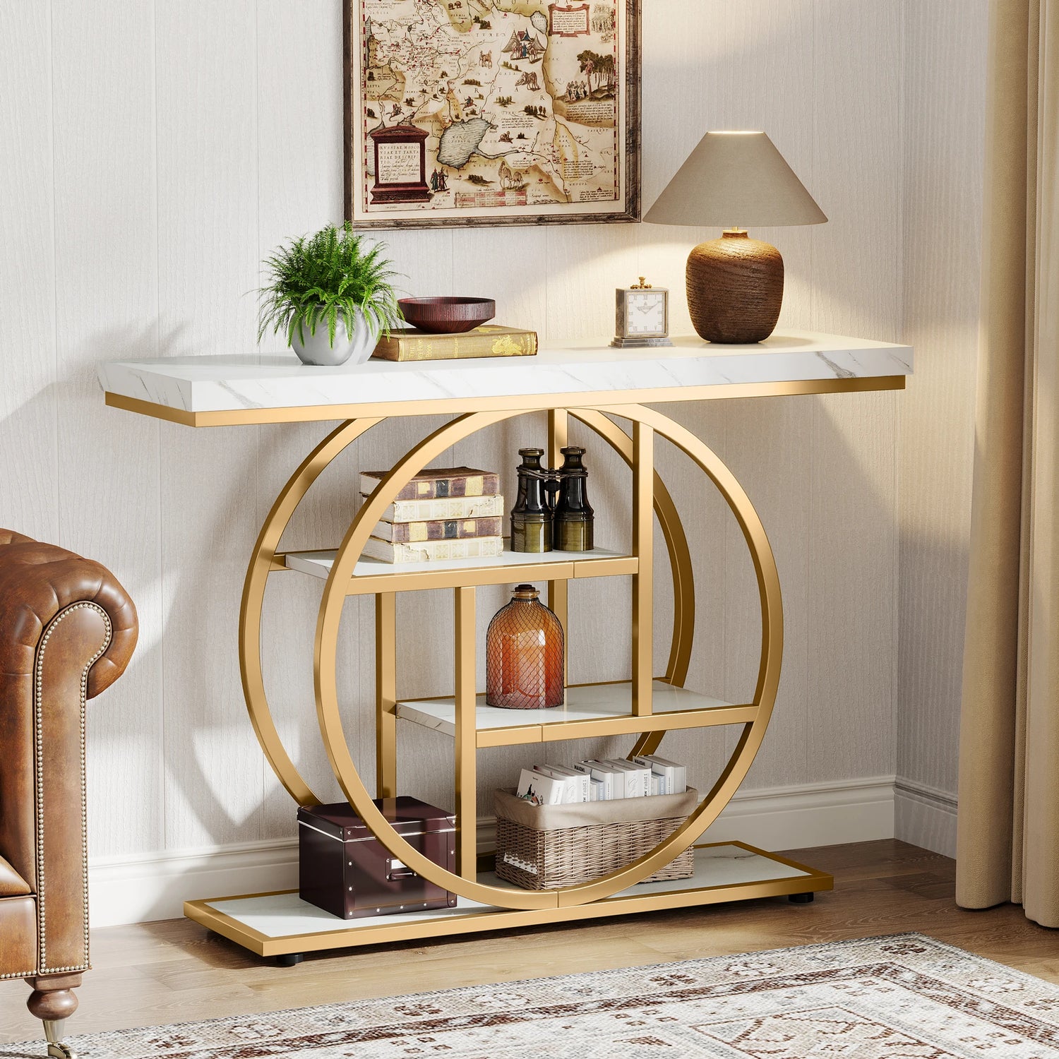Tribesigns 4-Tier Console Table with 4 Shelves