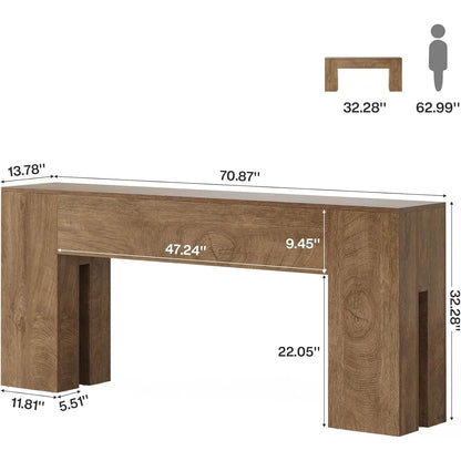 LITTLE TREE 71 Inch Farmhouse Style Console Table
