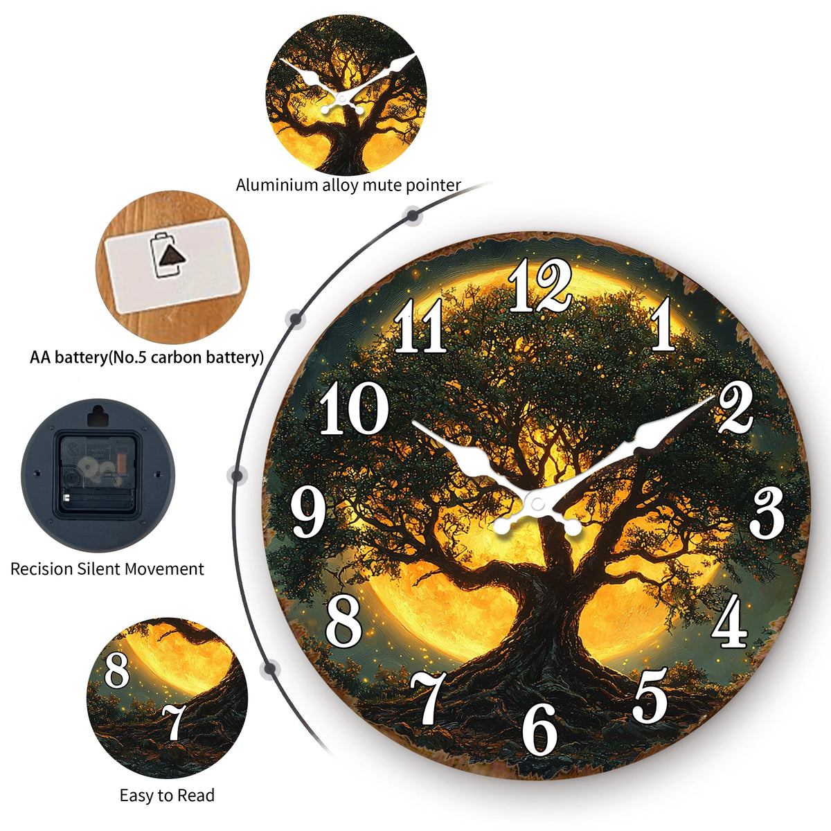 Majestic Oak Tree Round Wall Clock