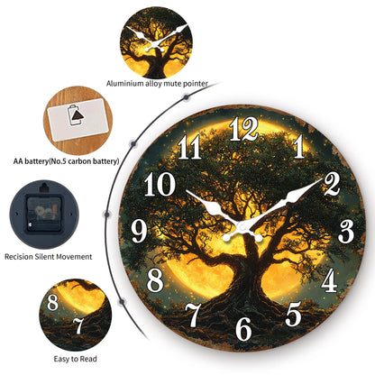 Majestic Oak Tree Round Wall Clock