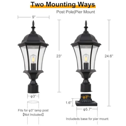 Outdoor Lantern Post Light Set