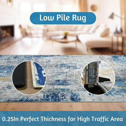 VIKAMA Modern Abstract Washable Area Rug
