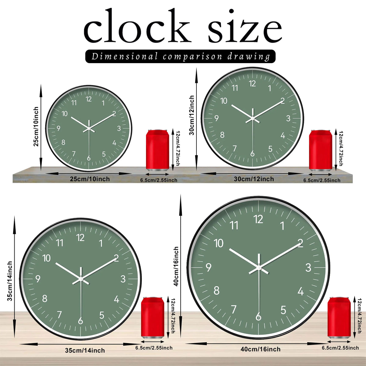 Modern Minimalist Green Wall Clock