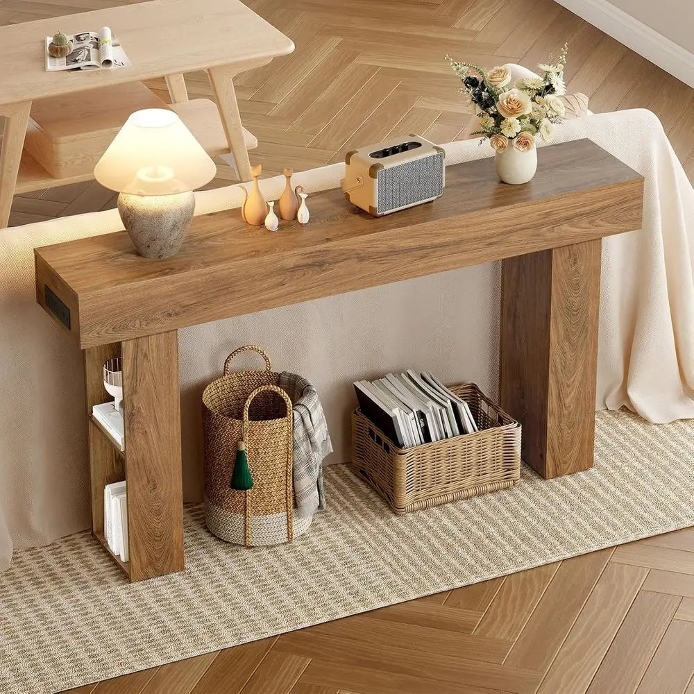 63 Inch Farmhouse Style Narrow Entryway Table