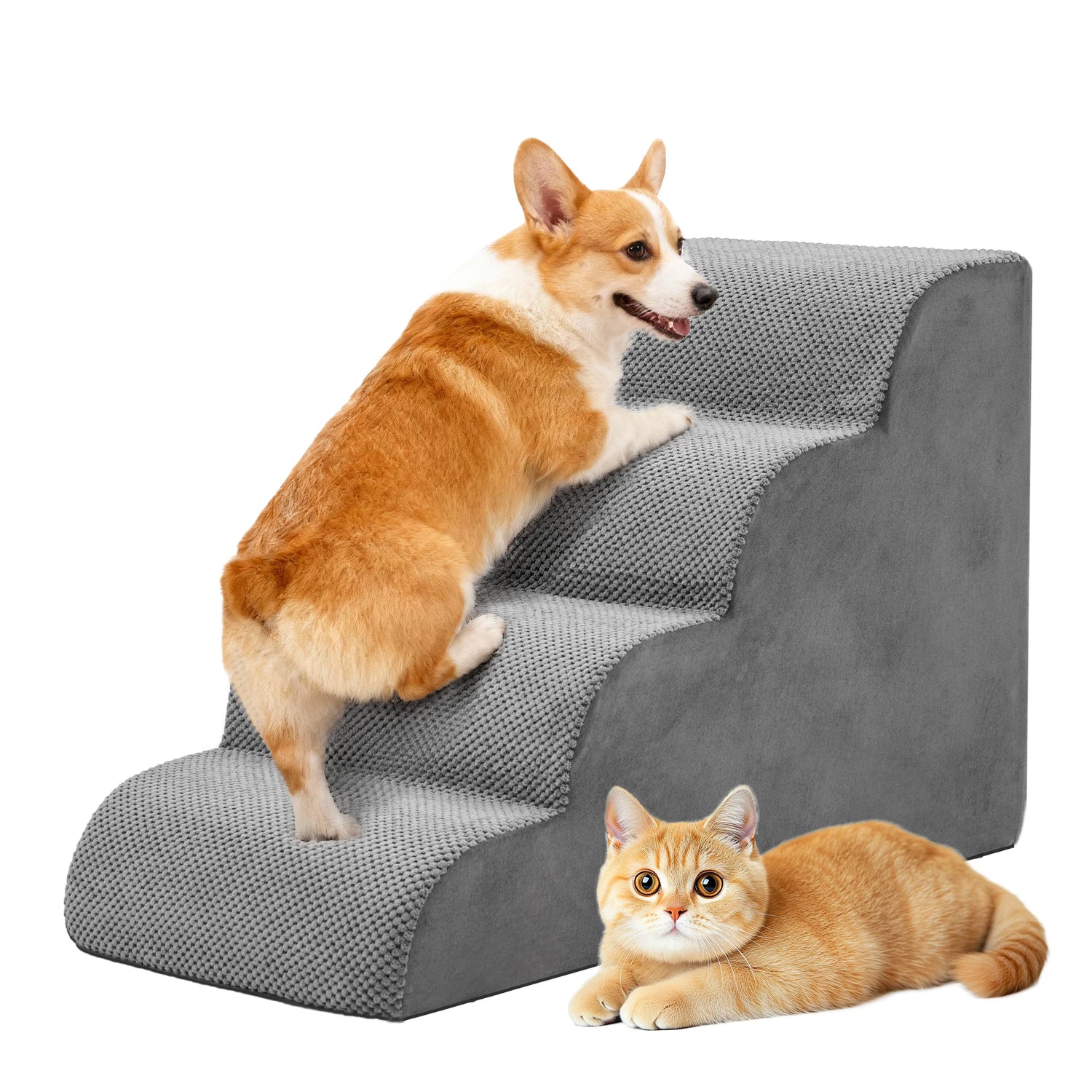 JHK 3-5 Step High-Density Foam Dog Stairs