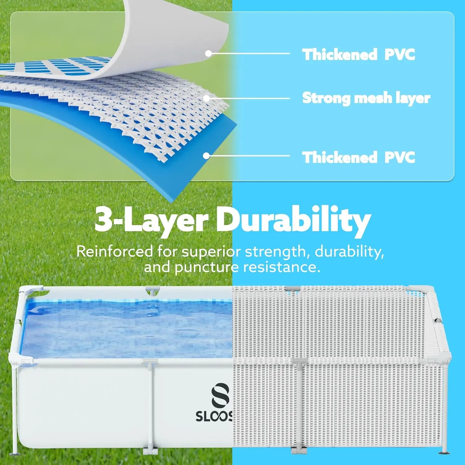 JOYFY Rectangular Above Ground Pool
