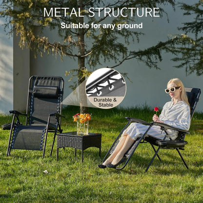 JHK Zero Gravity Portable Recliner Lounge Chairs with Cup Holder