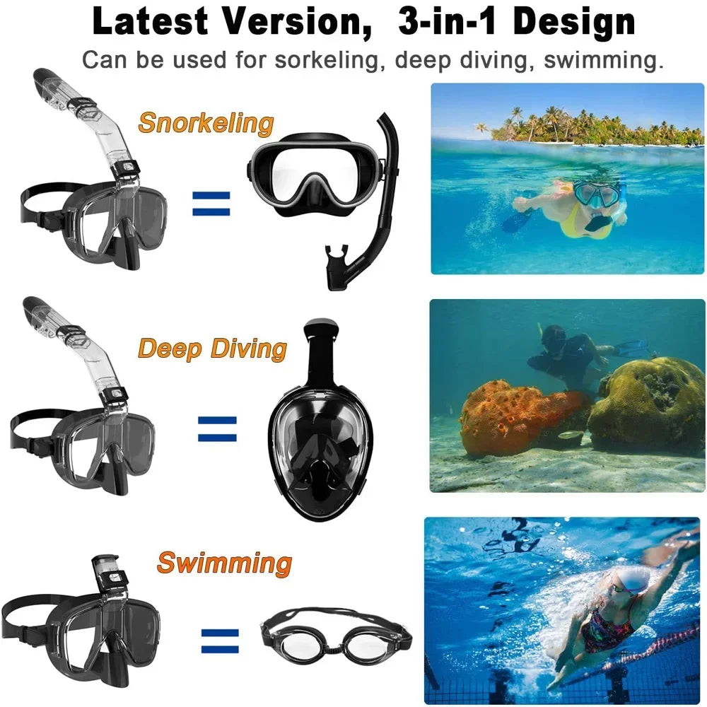 Underwater Snorkeling and Swimming Mask Set