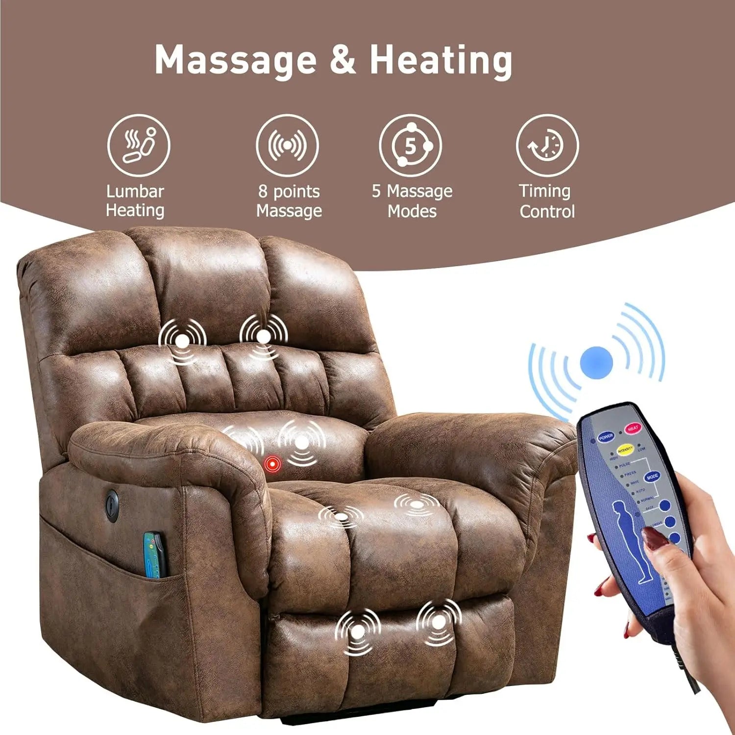 Power Lift Electric Recliner with Massage and Heating