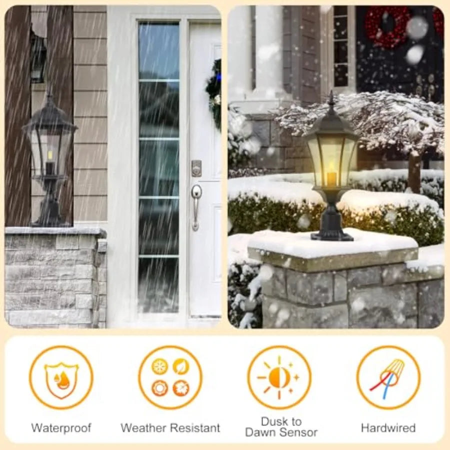 Outdoor Lantern Post Light Set