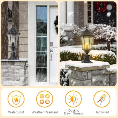 Outdoor Lantern Post Light Set