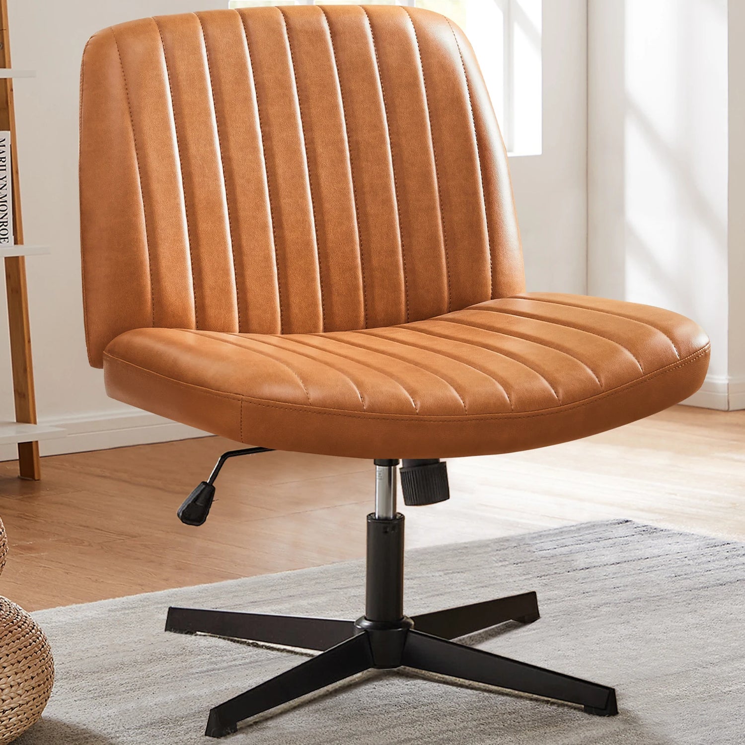 JHK Armless Office Chair in Cloth, Leather or Velvet