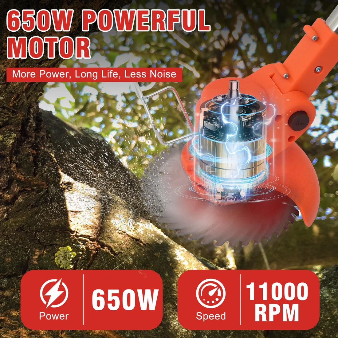 21V Cordless 3-in-1 Lightweight Electric Grass Trimmer