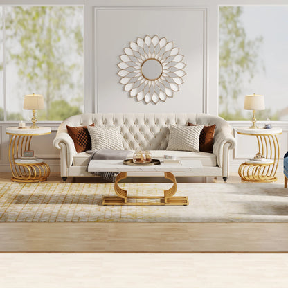 Tribesigns Round End Table with 2-Tiers