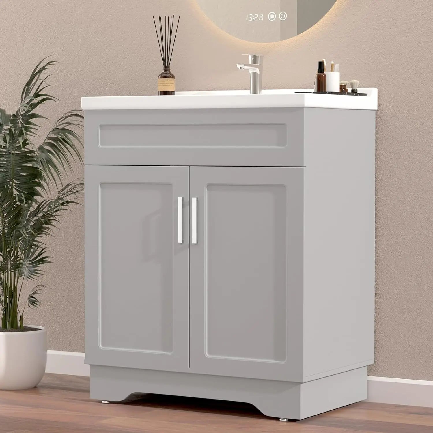 32 Inch Bathroom Vanity with Ceramic Sink