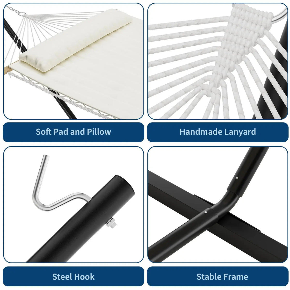2 Person Heavy Duty Double Hammock with Stand