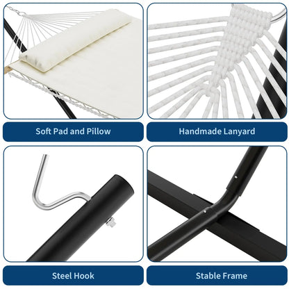 2 Person Heavy Duty Double Hammock with Stand