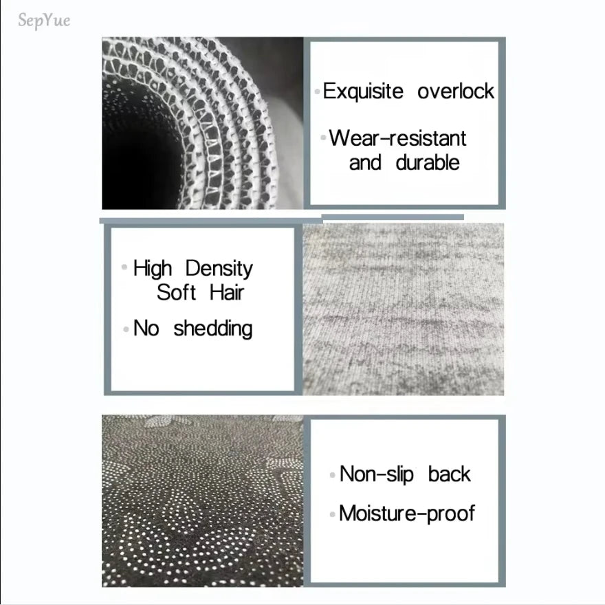 VIKAMA Stone-Patterned Outdoor Anti-Slip Area Rug