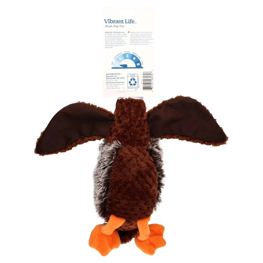 Colorful Duck Plush Dog Toy with Fun Honking Squeaker