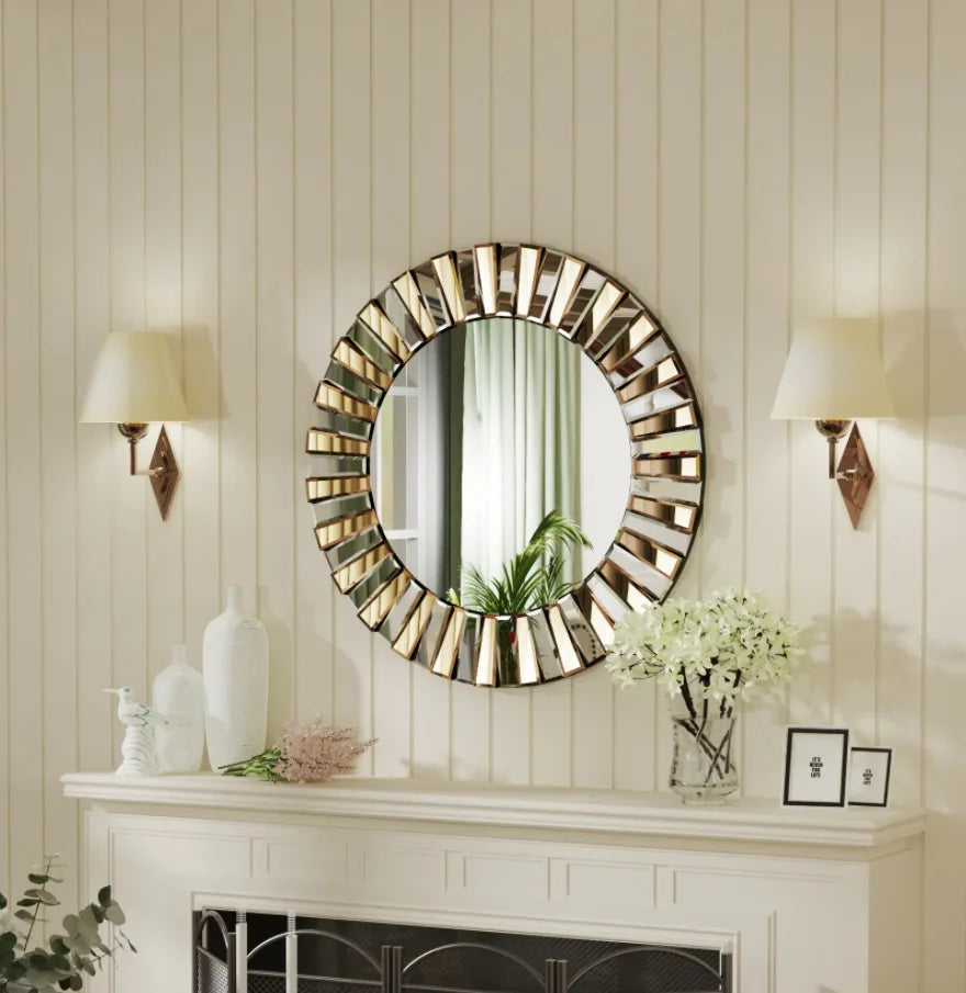Round Starburst Decorative Wall Mirror