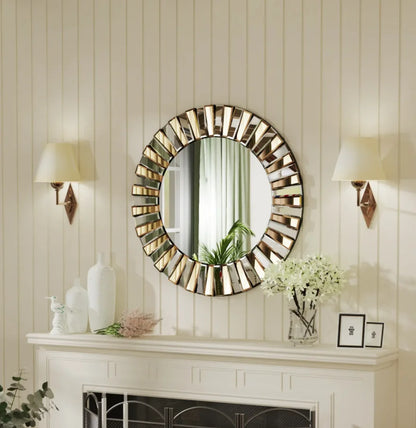 Round Starburst Decorative Wall Mirror