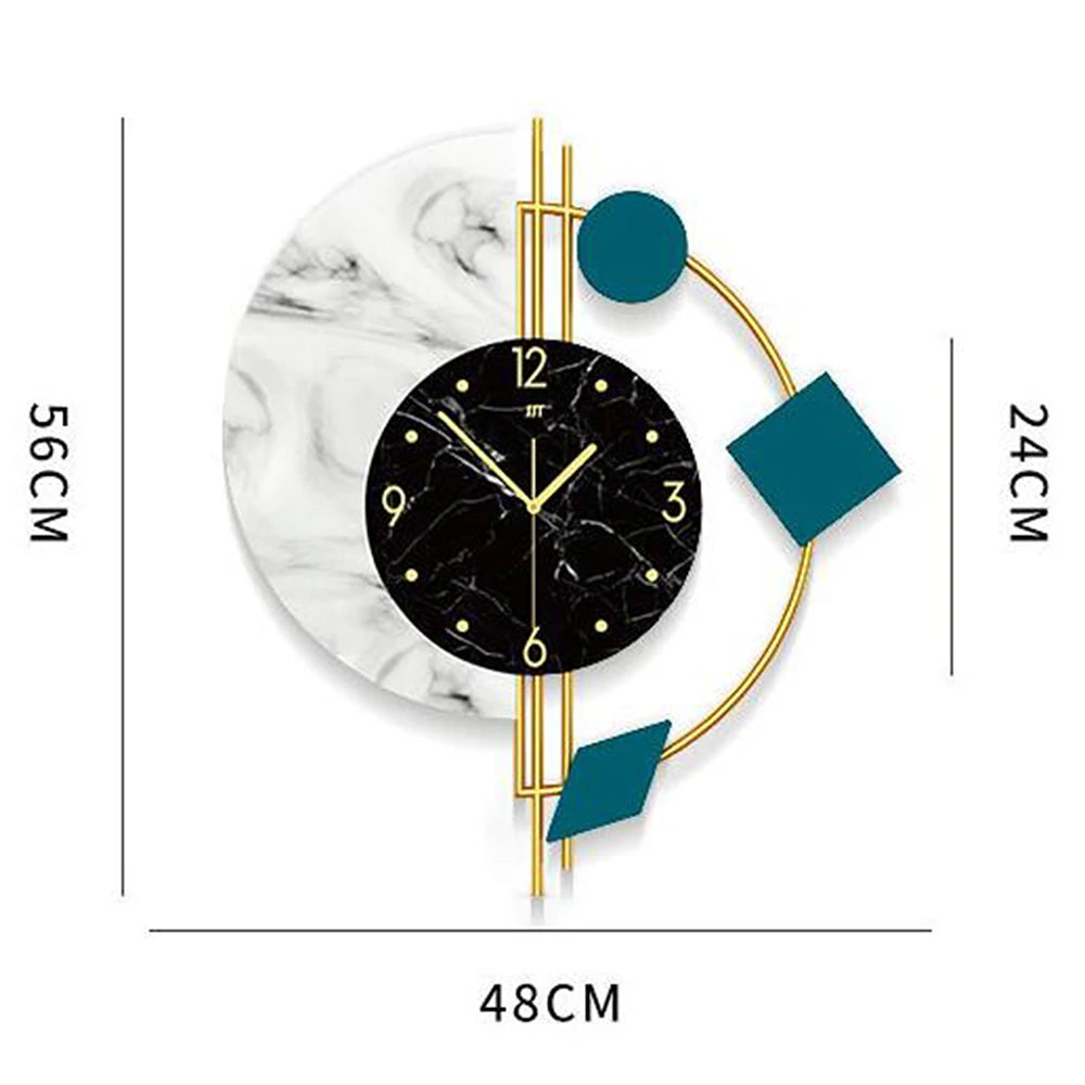 Creative Semicircle Marble Wall Clock