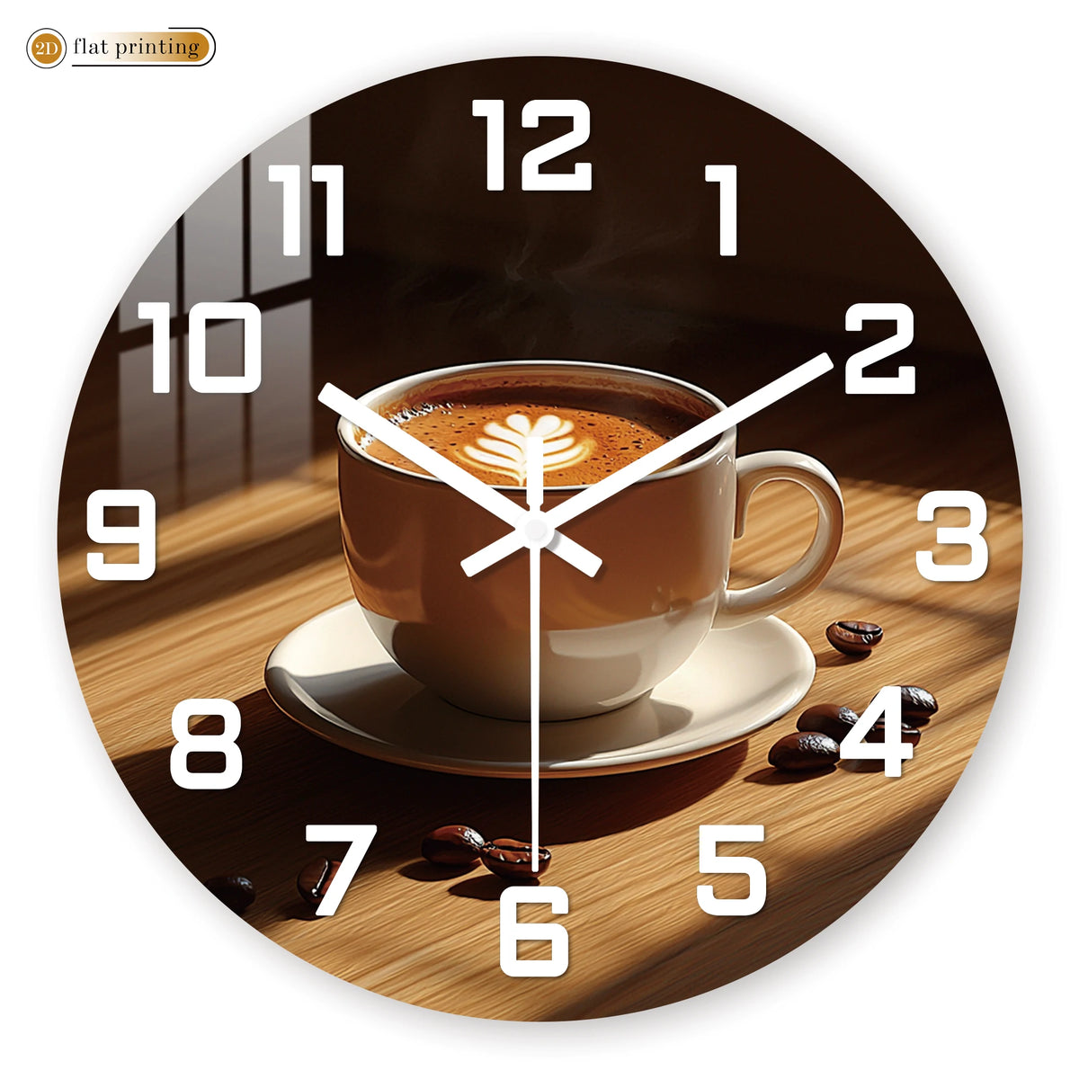 Latte Art Decor Coffee Cup Design Wall Clock