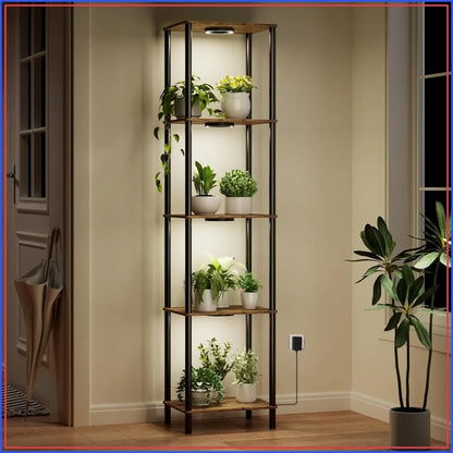 66 Inch 5-Tiered Plant Stand with Grow Lights