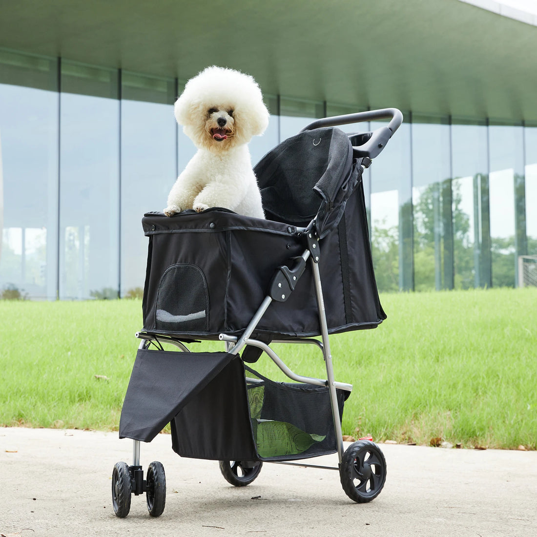 JHK 3 Wheel Foldable Pet Stroller for Small Dogs and Cats
