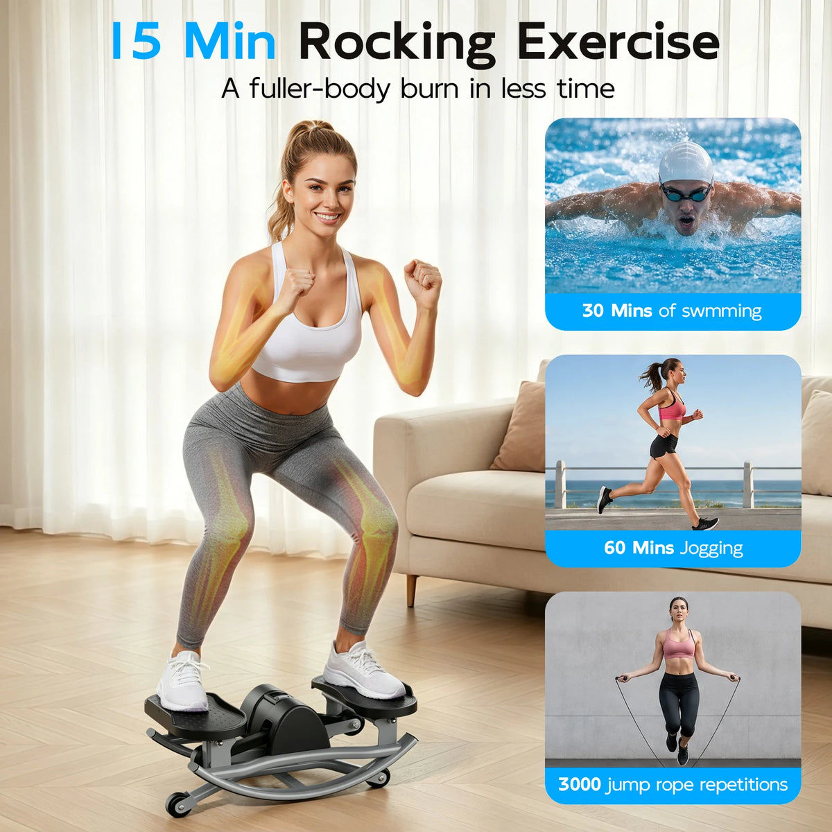 Intelligent Exercise Swing Stepper Machine with Digital Display