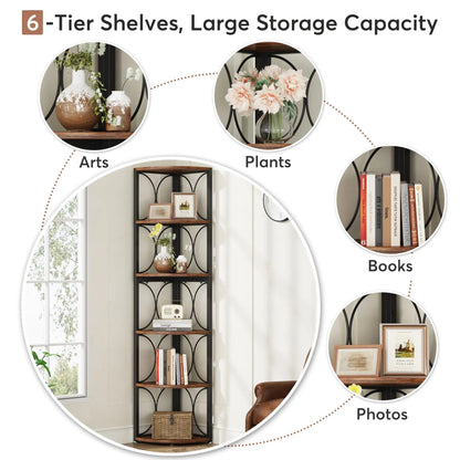 Tribesigns 67 inch Tall Corner Shel with 6-Tiers