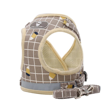 Reflective Breathable Dog or Cat Harness with Leash
