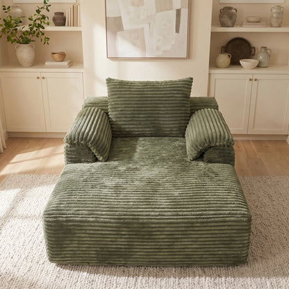 67" Oversized Corduroy Fabric Lounge Chair with Armrests