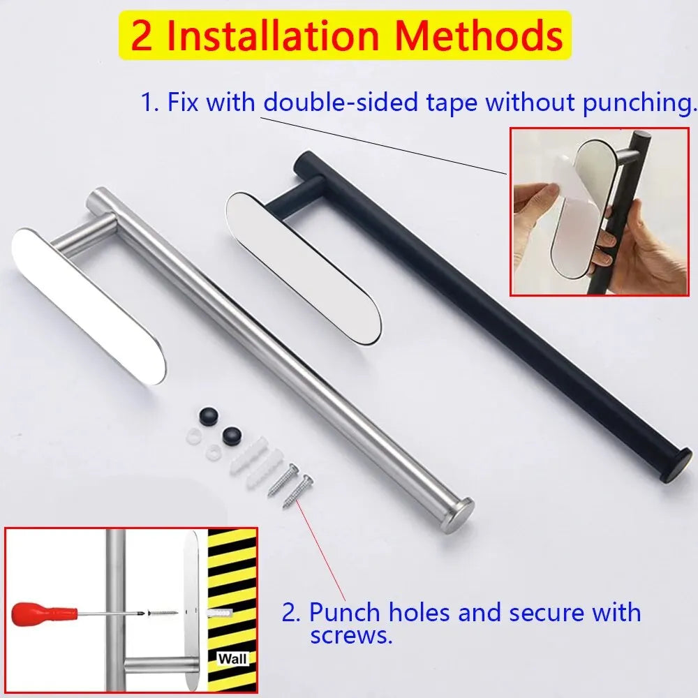 Adhesive Stainless Steel Paper Towel Holder