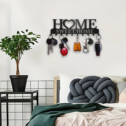 Black Metal Wall Mounted Key Holder