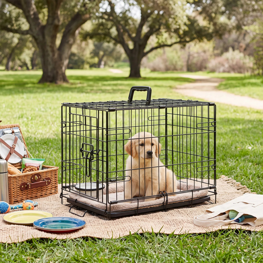 JHK 18 Inch Foldable Metal Pet Kennel