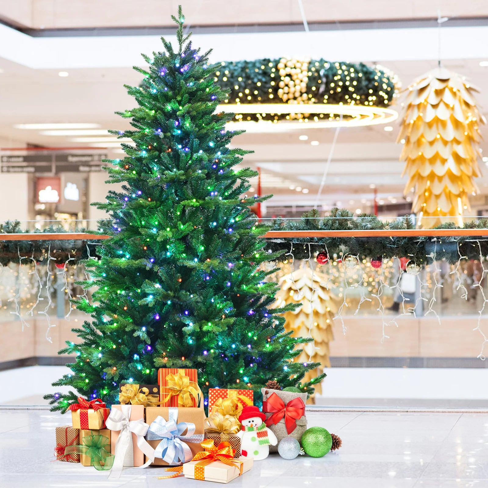 8-Foot App-Controlled Pre-Lit Christmas Tree