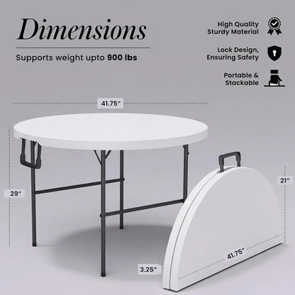 3.5 Feet Circular Round Foldable Table with Built-In Handle