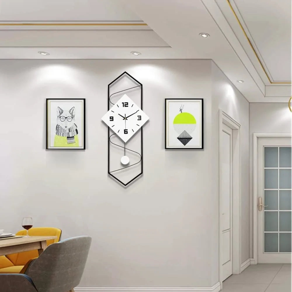 Large Pendulum Style Quartz Silent Wall Clock