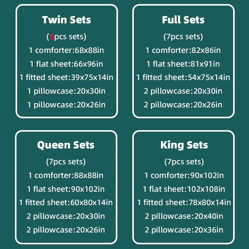 5 and 7-Piece Bedding Sets