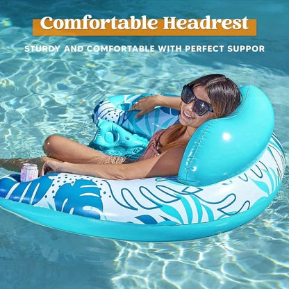 JOYFY 2-Pack Inflatable Pool Chairs with Cup Holders