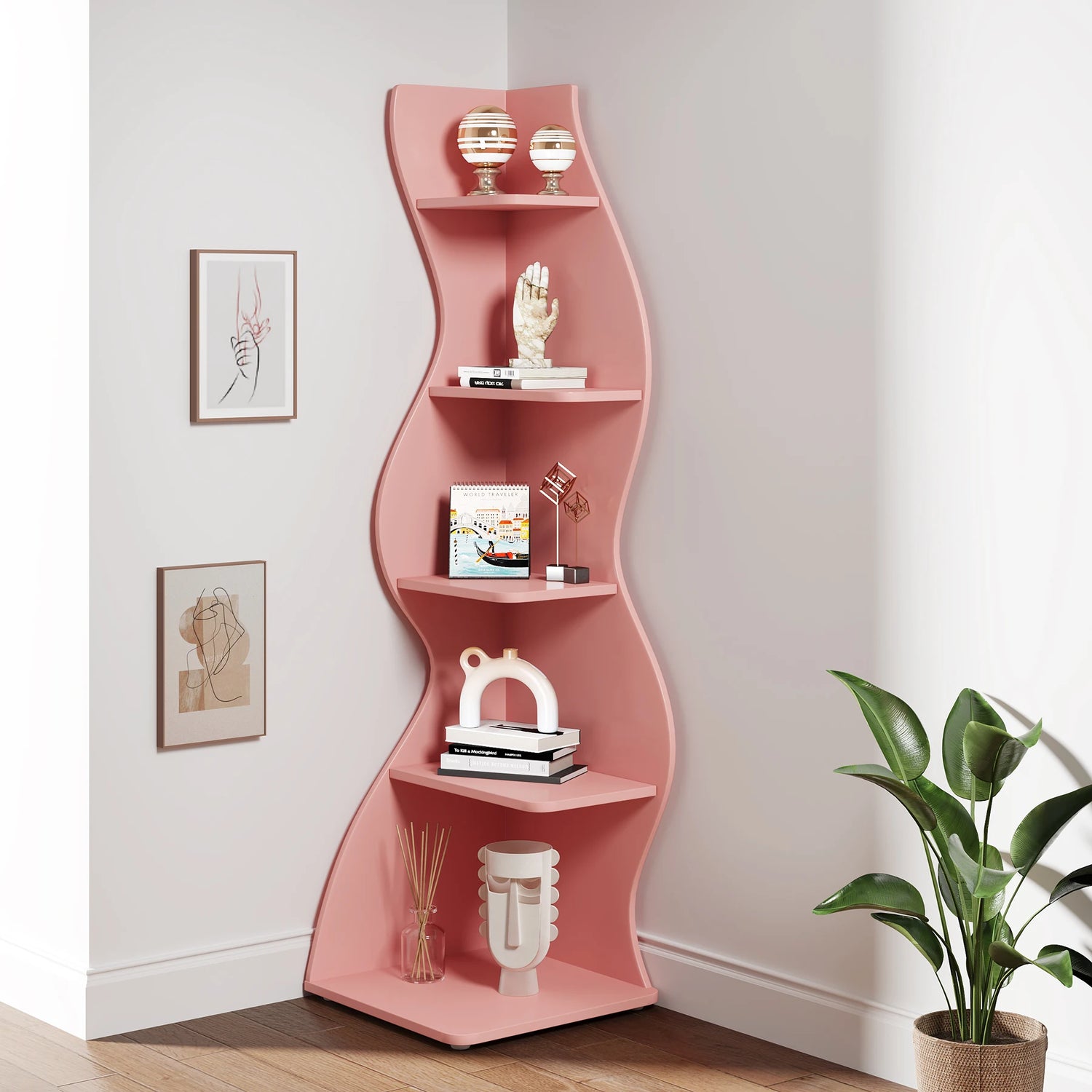Tribesigns Modern 5-Tier Corner Shelf
