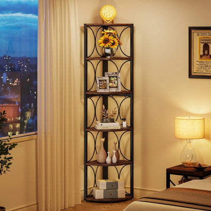 Tribesigns 67 inch Tall Corner Shel with 6-Tiers