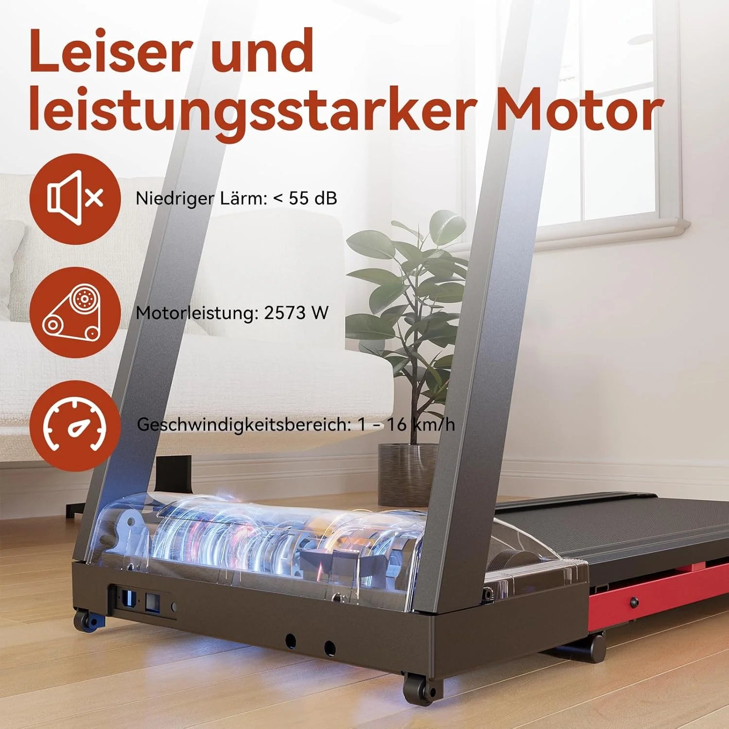 Adjustable Foldable Treadmill with 6% Incline