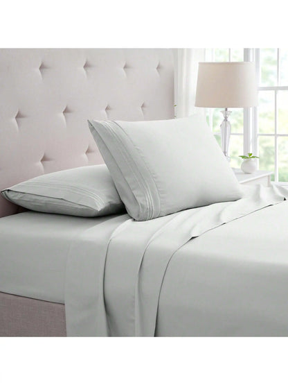 Bamboo 4 Piece Luxury 3 Embroidered Sheet Set