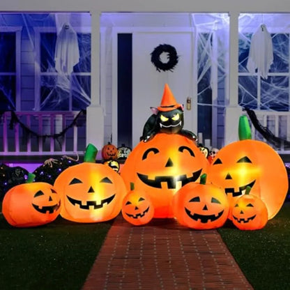 7 Foot Long Outdoor Pumpkin Halloween Inflatable Decoration